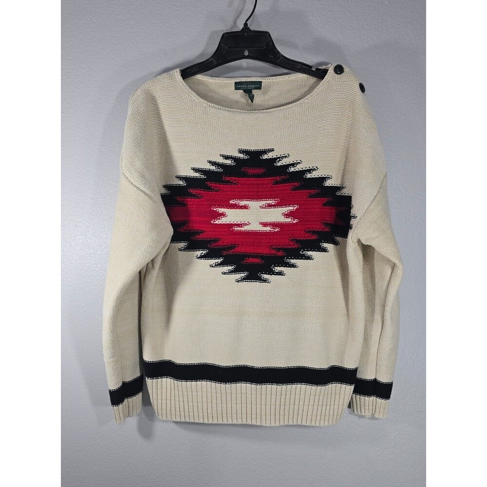 Lauren Jeans Co Size XL Ralph Lauren Southwestern Aztec oversized Sweater AE